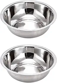 Vasilha Comedouro pote tigela inox para cães e gatos pet cachorro (2un de 15cm)