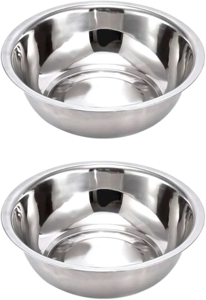 Vasilha Comedouro pote tigela inox para cães e gatos pet cachorro (2un de 17cm)