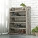 MyGift 5 Tier Rustic Torched Wood Entryway Shoe Rack Storage Shelves, Closet Organizer Shelf