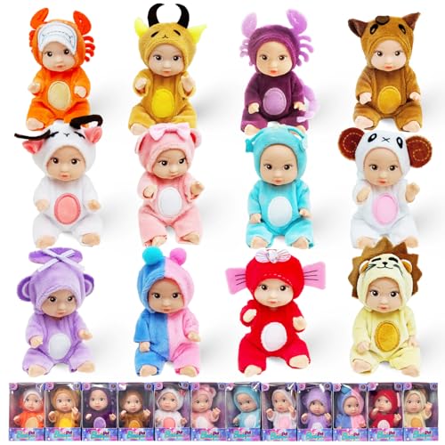 12 mini bambole rinate, varie costellazioni, mini bambola con vestiti, lavabili, set di mini bambole per rinascita del sonno, realistiche e mobili, per bambini, ragazzi e ragazze, regalo