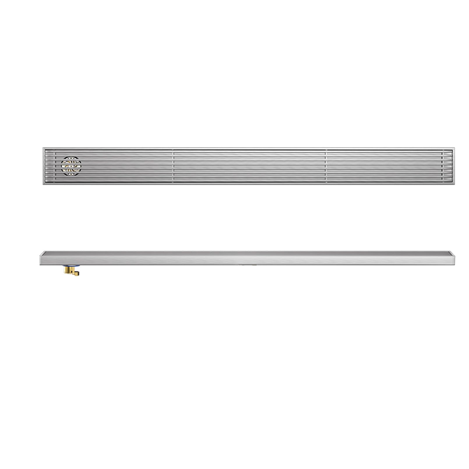 Floor Drain With Grate Drain Cover,Linear Shower Stainless Steel 304,Rectangular Side Drainage,For Bathroom Kitchen Toilet.Silver 1Pcs,One Color7.9X3.15In/20X8Cm (One Color 35.5X3.15In/90X8Cm)