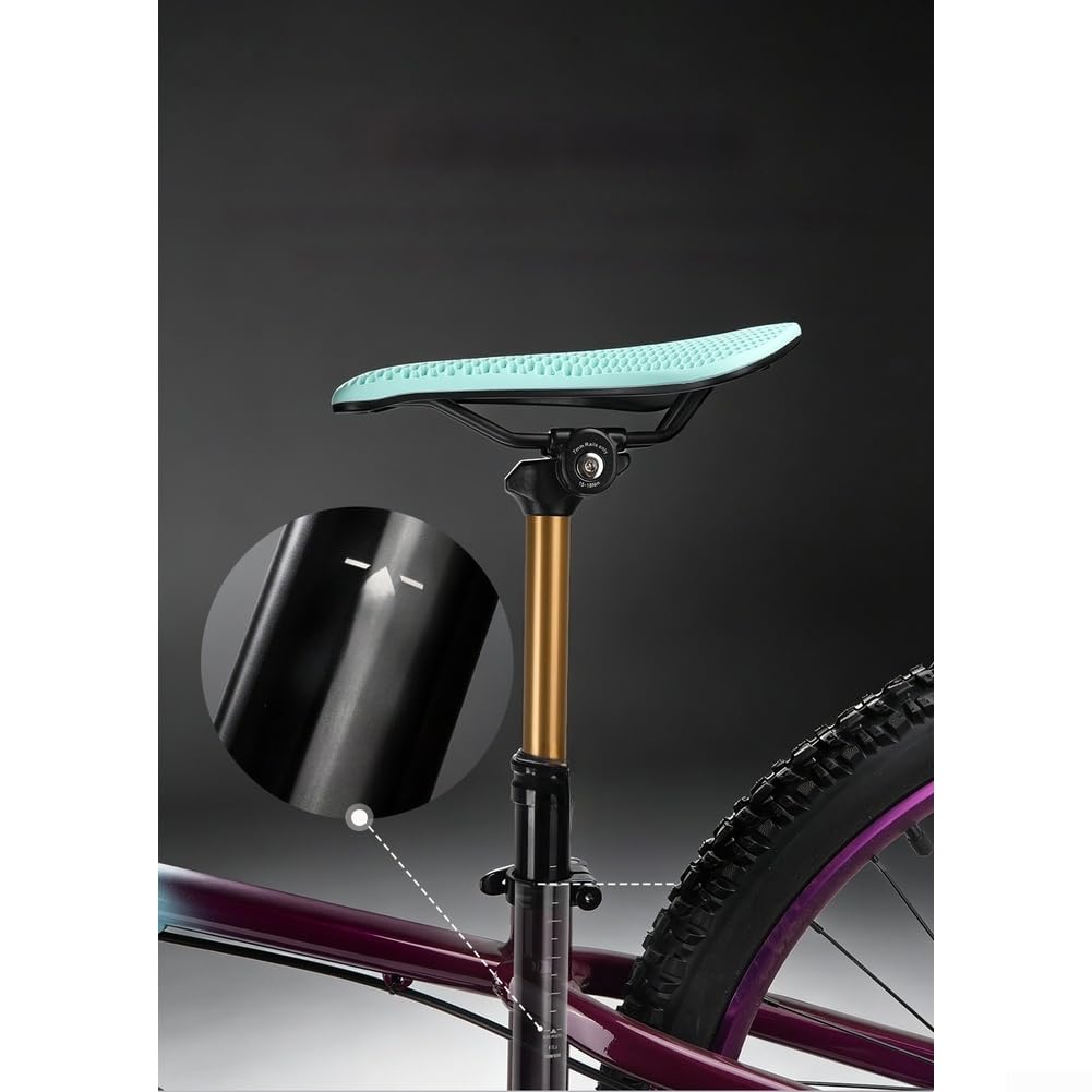 Yhenlovtt Reggisella Dropper in alluminio con telecomando | Passacavo interno, altezza regolabile per mountain bike, sistema idraulico sigillato, componente per ciclismo fuoristrada