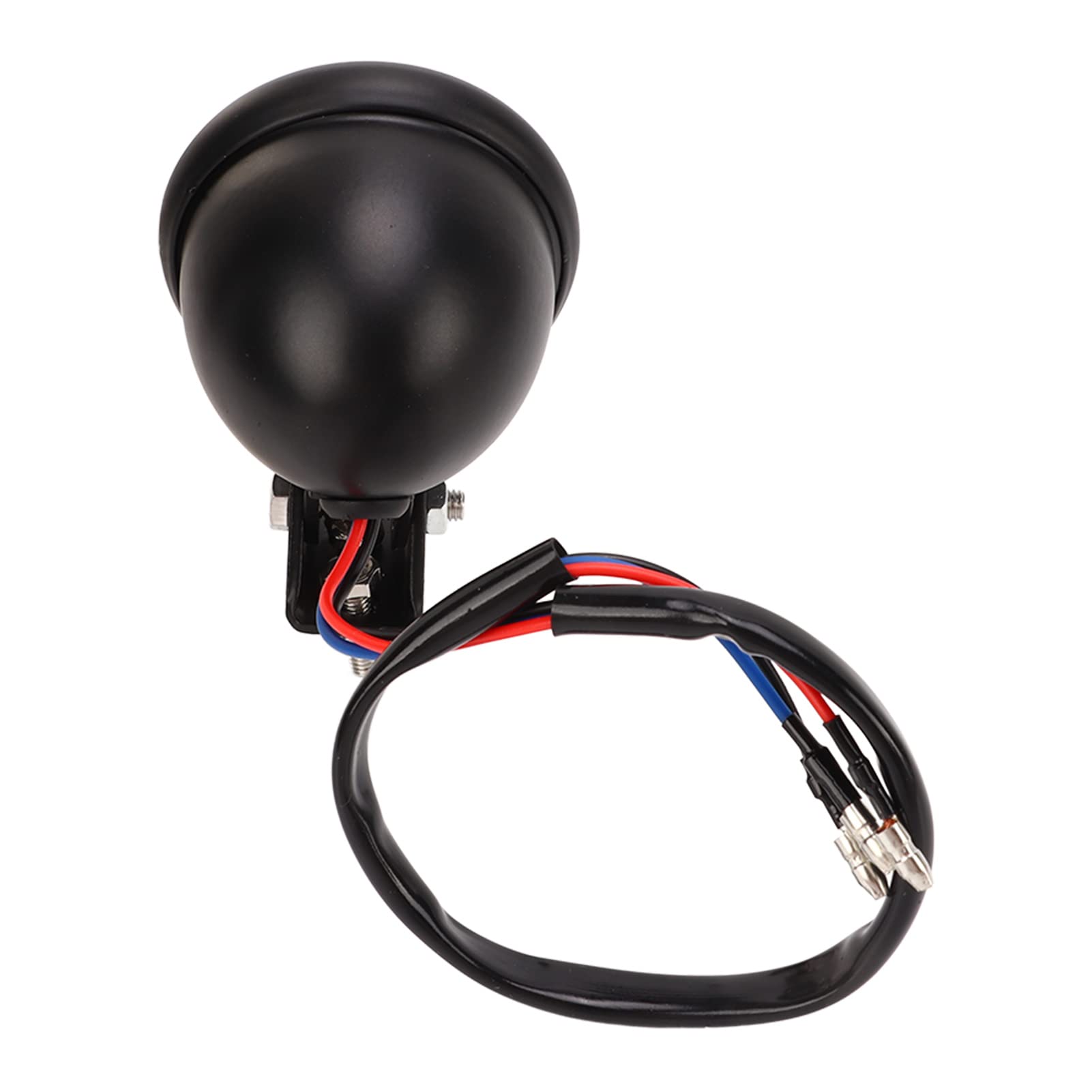 Universeel LED-remlicht Voor Motor – Zilveren Behuizing, Rood Glas, 12V – Retro Rond Design Voor Chopper, Bobber, Café Racer