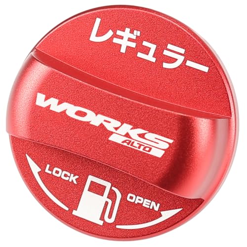 XIKER スズキ アルトワークス HA36S専用 フューエルリッド フューエルキャップカバー アルミ製給油口キャップ ガソリンタンクキャップ おしゃれ カスタム アクセサリー 取り替えグッズ レギュラー仕様(レッド)