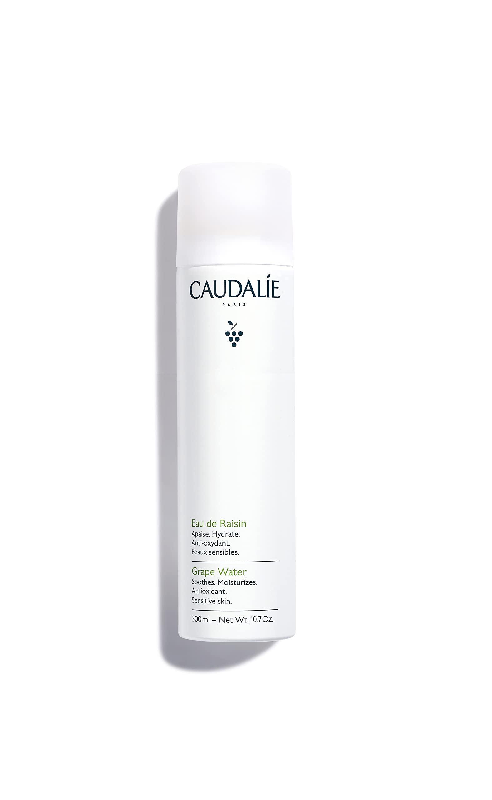 Caudalie Acqua d'Uva – Bruma Lenitiva e Idratante, 100% Uva Bio, Prebiotica e Antiossidante, Pelli Sensibili, Testata Dermatologicamente, Vegano, 300 mL