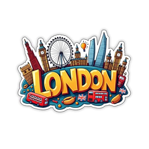 Image of Naxon London Theme Souvenir Wooden Refrigerator Stylish Fridge Magnet - Fridge Decoration Magnet for Kitchen & Home Decor | Perfect Souvenir Gift | Size 3x3 Inches | Pack of 1