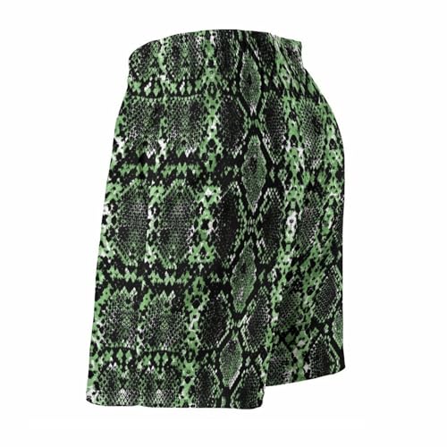 Watercolor Abstract Snake Animal Skin Men's Shorts Casual Classic Fit Drawstring Summer Beach Shorts with Pockets4