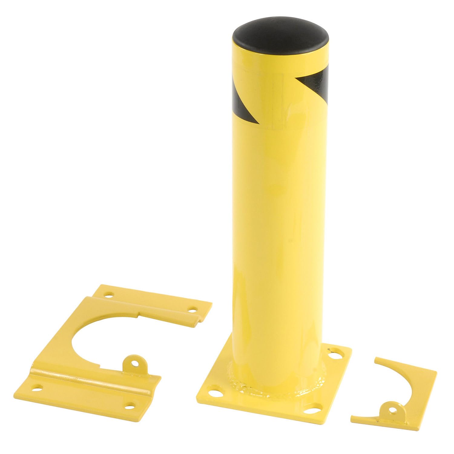 Global Industrial 42 X 5-1/2, Removable Steel Bollard with Removable Rubber Cap, Yellow