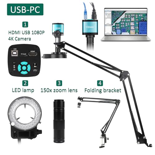 Microscope numérique 4K kit de soudage HDMI objectif 150x réglable - 3