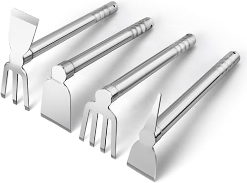 Miniatura 3 de Juego de herramientas de jardín, 4 piezas de herramientas de jardinería de acero inoxidable resistente, juego de herramientas de jardinería de mango