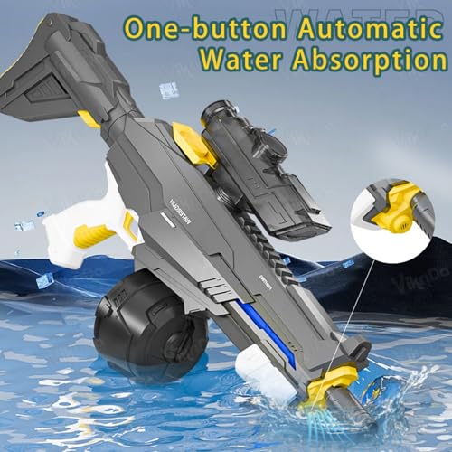 Image of VikriDA Jumbo Size (70 * 34 cms) Electric Water Gun for Kids Adults, Automatic Electric pichkari with Light, Auto Absorb Water, Large Capacity, Long Range, Water Gun for Holi - Multicolor