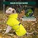 Kuoser Regenmantel Hund, Wasserdicht, Regenschutz, Gelb, M