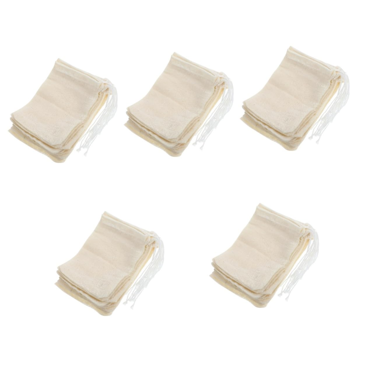 OUNONA 250pièces à Bijoux Coton Avec Cordon De Serrage Pochettes Réutilisables Pour Mariages Anniversaires Et Stockage Accessoires Couleur Naturelle