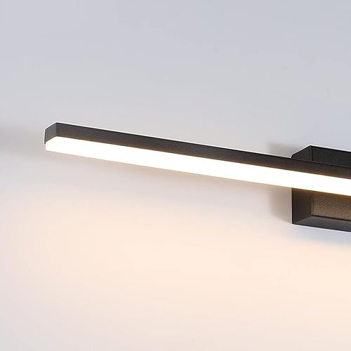 Miniatura 4 de lamparas para baños de pared Lámpara de espejo de baño creativa simple negro espejo frontal moderno mural dormitorio armario (color: luz blanca,