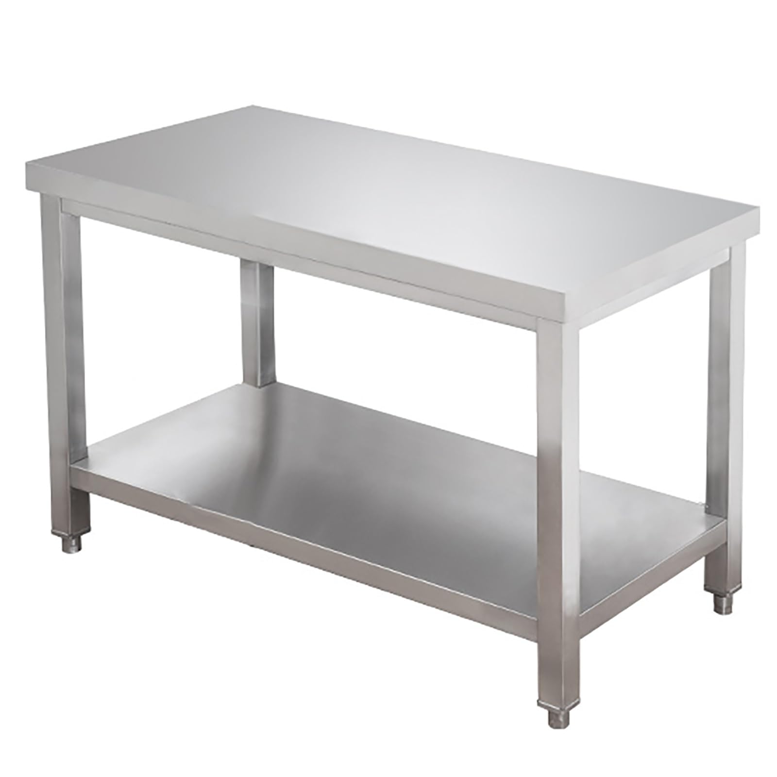 Generico Tavolo da Preparazione Commerciale in Acciaio Inossidabile - Banco da Lavoro in Metallo Resistente per Cucina, Garage e Officina - Doppio Strato, 70x50 cm / 28x20 Pollici, Ideale per la Prep