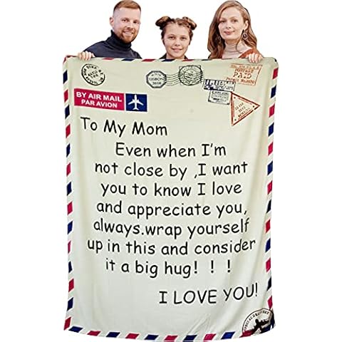 LANGSHI Letter Blanket- Love Letter Blanket-Air Mail Blanket-Flannel Throw Blanket Gifts (To My Mom) Cover