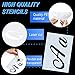 40 Pieces Letter Stencils for Painting on Wood, Reusable Plastic Alphabet Stencils with Calligraphy Font Upper and Lowercase Letters, Numbers and Signs, 8.27