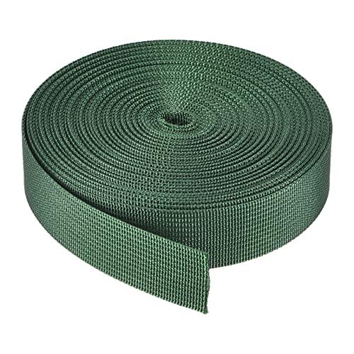 Image of MECCANIXITY Flat Nylon Webbing Strap 1 Inch 10 Yards Green for Backpack, Luggage-rack