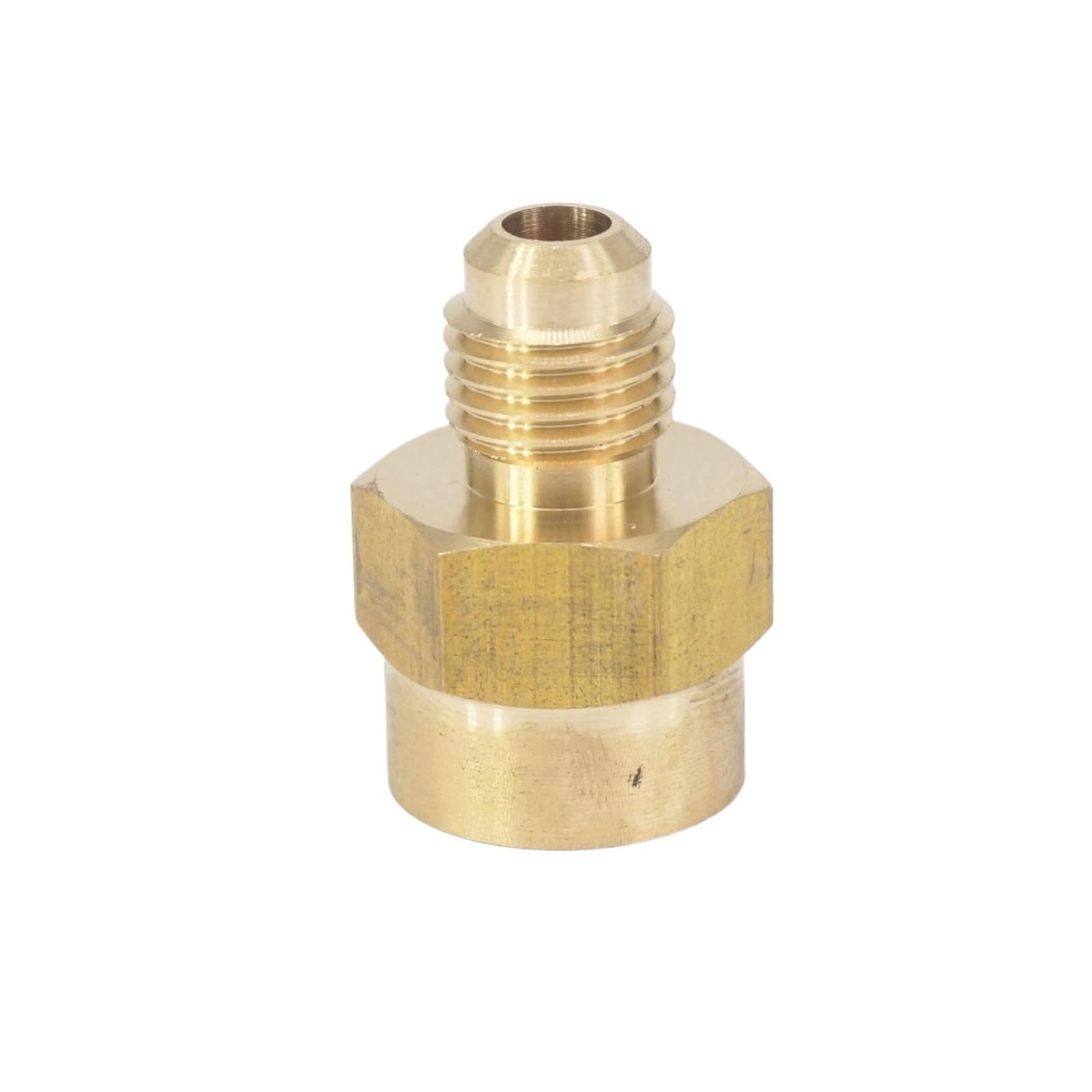 AARTERZZA SAE Thread 7/16"-20UNF Male x 1/4" NPT Female Fit Tube O.D 1/4" Brass 45 Degree Pipe Fitting Gas Adapter
