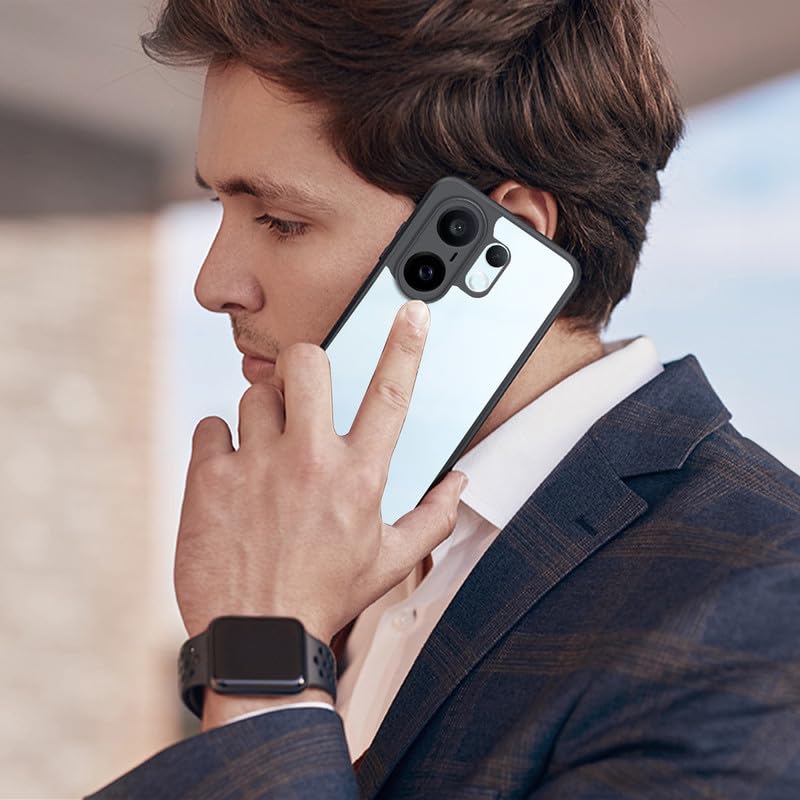 Image of Mr. Case Back Cover for Vivo X200 FE 5G | Shockproof Transparent Hard Back with Black Bumper | 360 Protection | PC & TPU Durable Case | Anti-Slip Grip & Camera Protection - Black