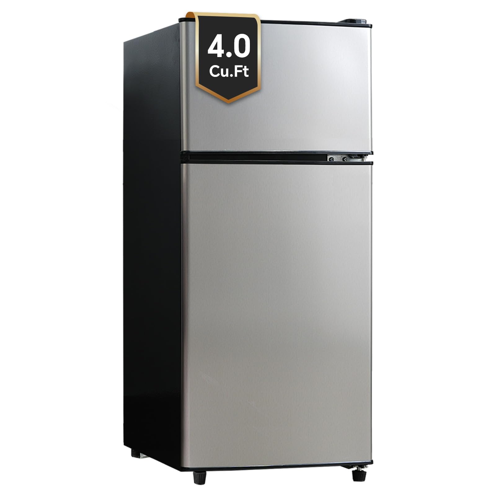 AXUTL Mini Fridge with Freezer Refrigerator Bedroom Dorm Silver 4.0 Cu.ft Compact Small for RV Apartment 2-Door Design on Fridge.com
