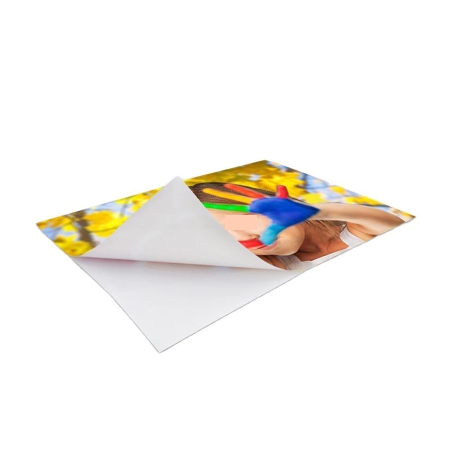 A4-Aufkleber, glänzendes Fotopapier, weiß, Größe 210 x 297 mm, ganzflächiges Etikett, selbstklebend, Tintenstrahl-Laserdrucker, Etikettenpapier Lucky (Color : A4 20 Sheets)
