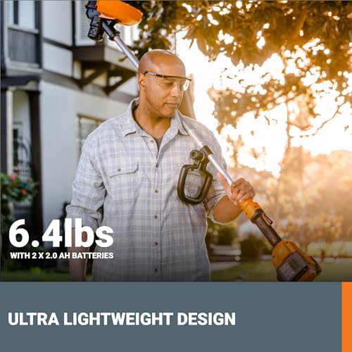 Image of Worx Cordless String Trimmer, 13 inch Electric Weed Wacker with Auto Feed, 40V Lightweight Weed Eater with Dual-exit Cutting Head, 2 Batteries & Charger Included, WG183