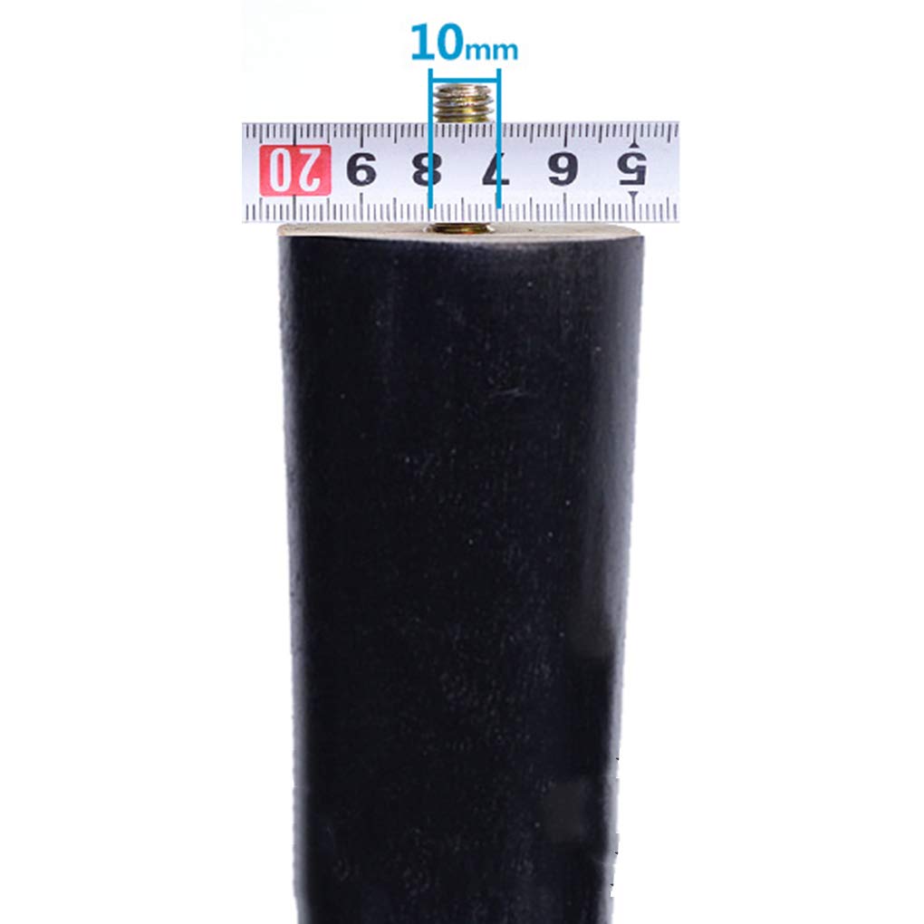4 gambe in legno massello coniche di ricambio per mobili, gambe per mobili da divano, letto, armadio, sedia, divano, gambe in legno, filettatura M10, colore nero (cono dritto18 cm)