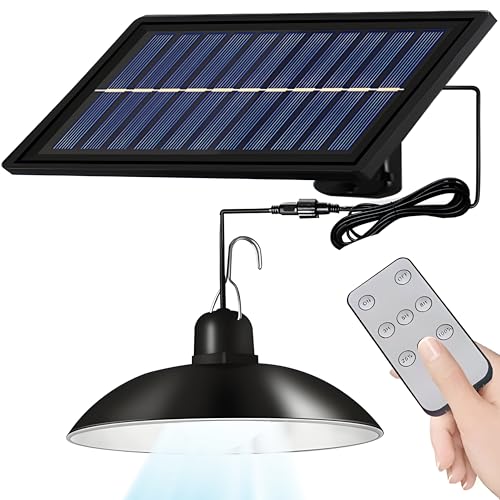 Retoo Solarlampen Hängelampe für Außen LED Solar Hängeleuchten Wasserdichte Solarpanel-Leuchte für Outdoor Solarleuchten Hängend LED für Garten, Balkon Terrasse Garage Pavillon Schwarz