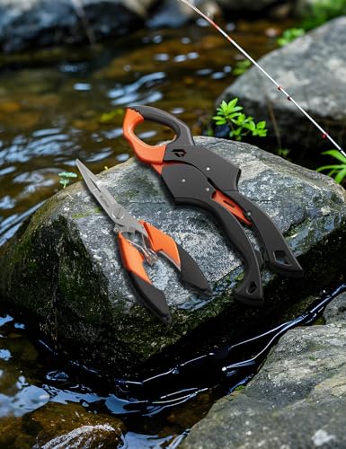 Image of Fish Gripper 9.2 inch,Muti-Function Line Cutter Fishing Pliers, Saltwater Fishing Tool Kit,Fishing Gear with Fishing Lanyard