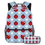 Photo Gallery nuyfvg set di zaino e astuccio per la scuola con cuori e scritta "love", per adolescenti, ragazze e ragazzi, leggero, da viaggio Photo Gallery nuyfvg set di zaino e astuccio per la scuola con cuori e scritta "love", per adolescenti, ragazze e ragazzi, leggero, da viaggio