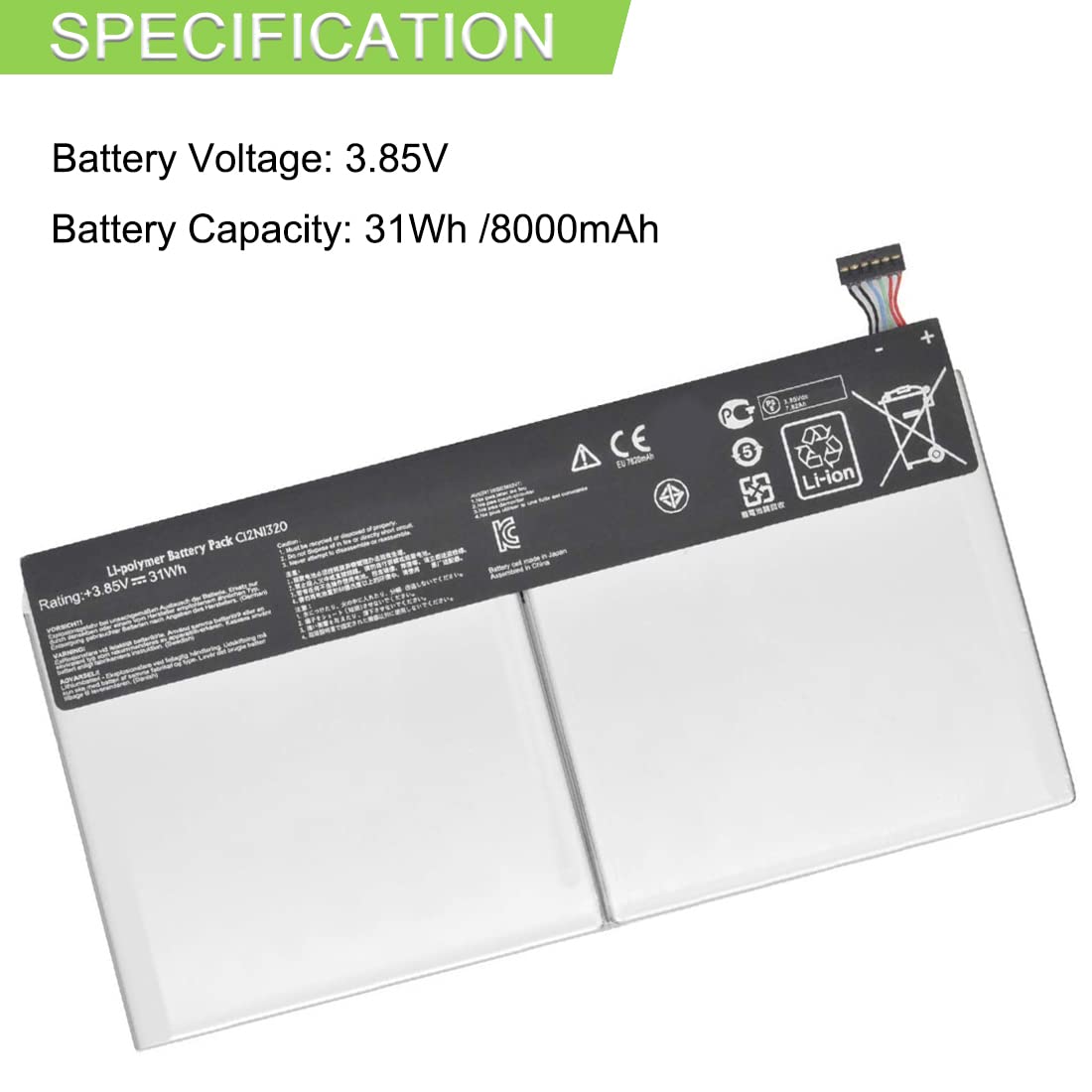 XITAIAN 3.8V 31Wh 8100mAh C12N1320 Kompatybilny z Bateria Zamiennik do ASUS Transformer Book T100T Tablet 0B200-00720300