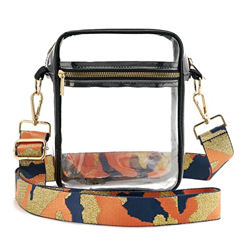 Image of Clear Crossbody Bag Stadium Approved,Adjustable Shoulder Strap Clear Crossbody Purse for Concerts,Sports Events