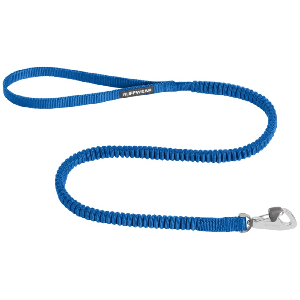Trail Runner Dog Lead - Extendable 1m to 1.8m, Tangle-Free Heavy Duty Running & Walking Lead with Zero Shock Technology, Blue, Large