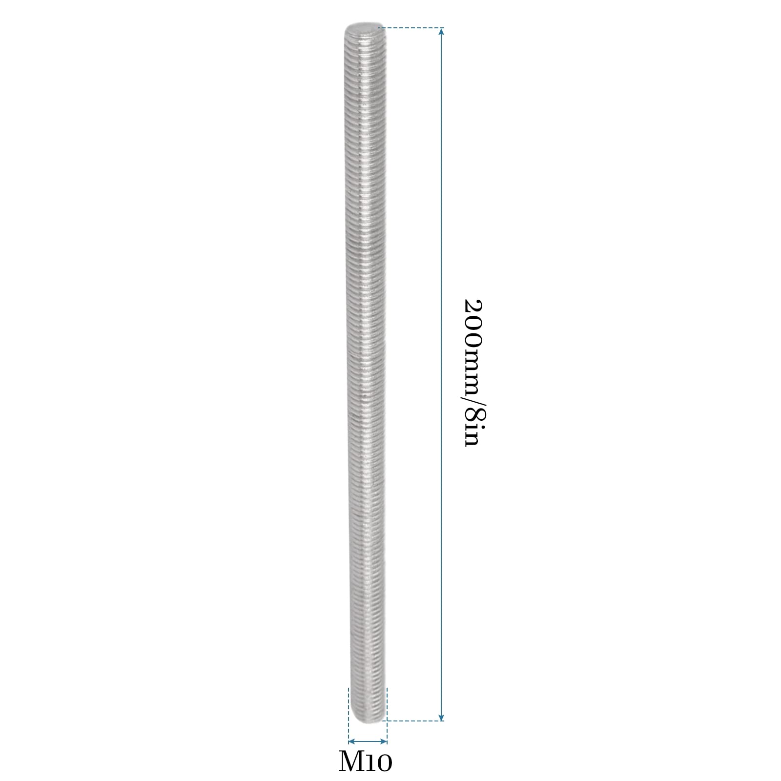 QUARKZMAN Vollgewindestange M10 X 500 Mm – 304 Edelstahl, Inkl. 2 Muttern & 2 Scheiben, Für Aufhänger, Klemmen & U-Bolzen