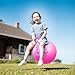 EVERICH TOY Hopper Ball, Pink Butterfly Hopping Toys for Kids, 18 Inch Bouncy Ball with Handle, Indoor Outdoor Inflatable Hoppity Hop Toy for Girls Boys Gift with Free Pump