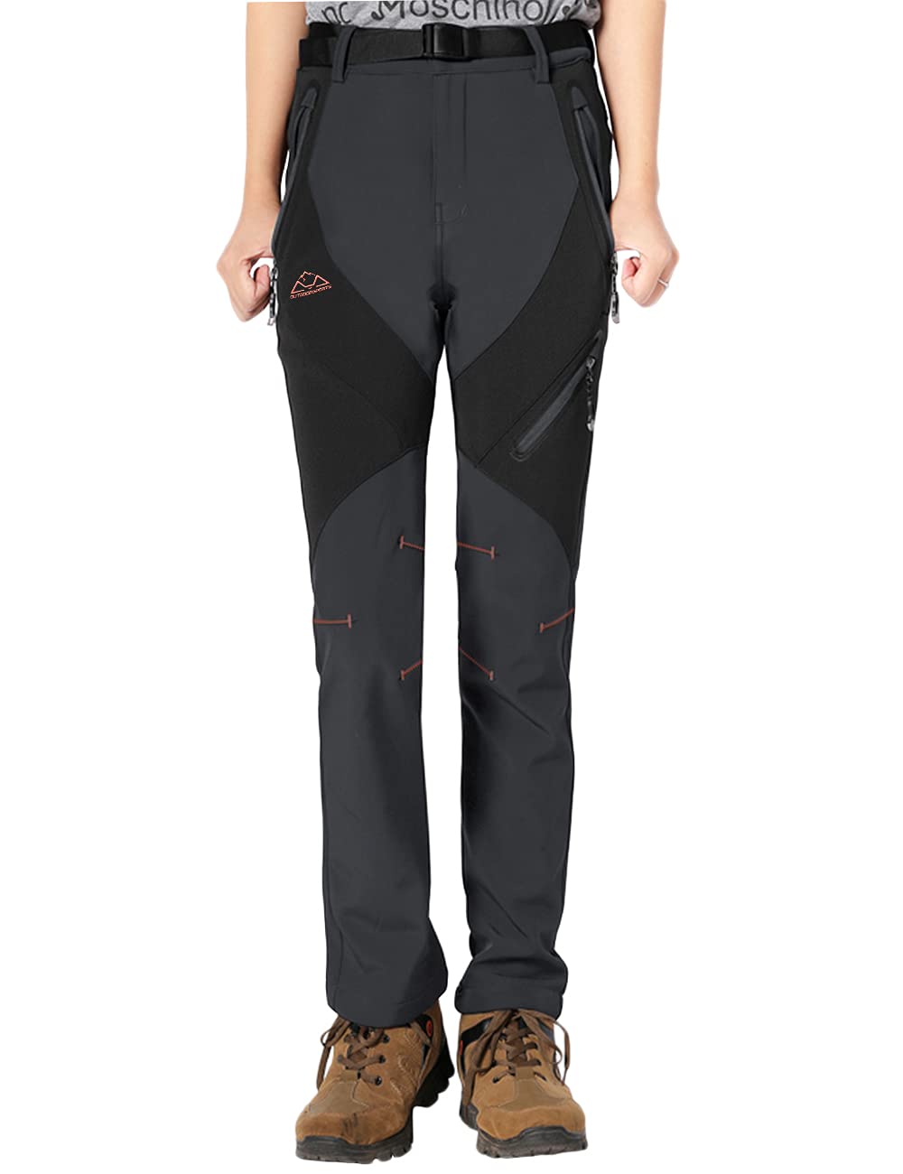 donhobo Damen Hosen Fleece Gefüttert Winterhose Winddicht Warm Verdickte Softshellhose Wasserabweisend Outdoor Wanderhose Funktionshose