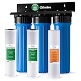 iSpring Whole House Water Filter System, Highly Reduces Sediment, Taste, Odor, and up to 99% Chlorine, 3-Stage w/ 20-Inch Sediment and Carbon Block Filters, Model: WGB32B, 1" Inlet/Outlet