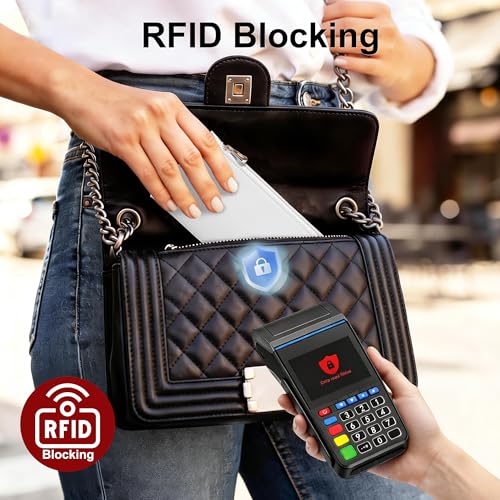 Image of Tipmile Slim Wallet for Women, RFID Blocking Credit Card Holder | Thin Compact Bifold Wallet with Zipper, Ladies Gift