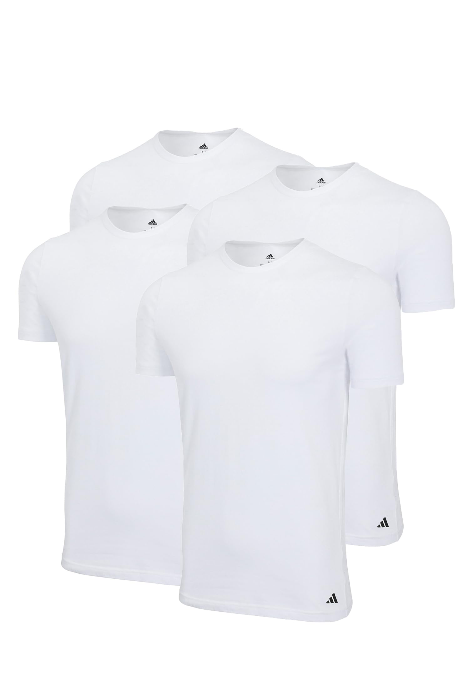 adidas Crew Neck T-Shirt Herren Unterhemd Rund Ausschnitt langlebig 4 er Pack