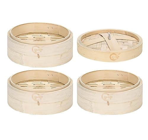 Luminexia Handmade Bamboo Steamer,2 Tiers/3 Tiers Bamboo Steamer Basket Chinese Natural Rice Cooking Food Cooker With Lid For Vegetables,Dim Sum Dumplings,Buns,Chicken Fish & Meat