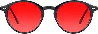 TIJN Blue Light Blocking Glasses Men Women Vintage Thick Round Rim Frame Eyeglasses