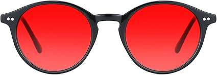 TIJN Blue Light Blocking Glasses Men Women Vintage Thick Round Rim Frame Eyeglasses