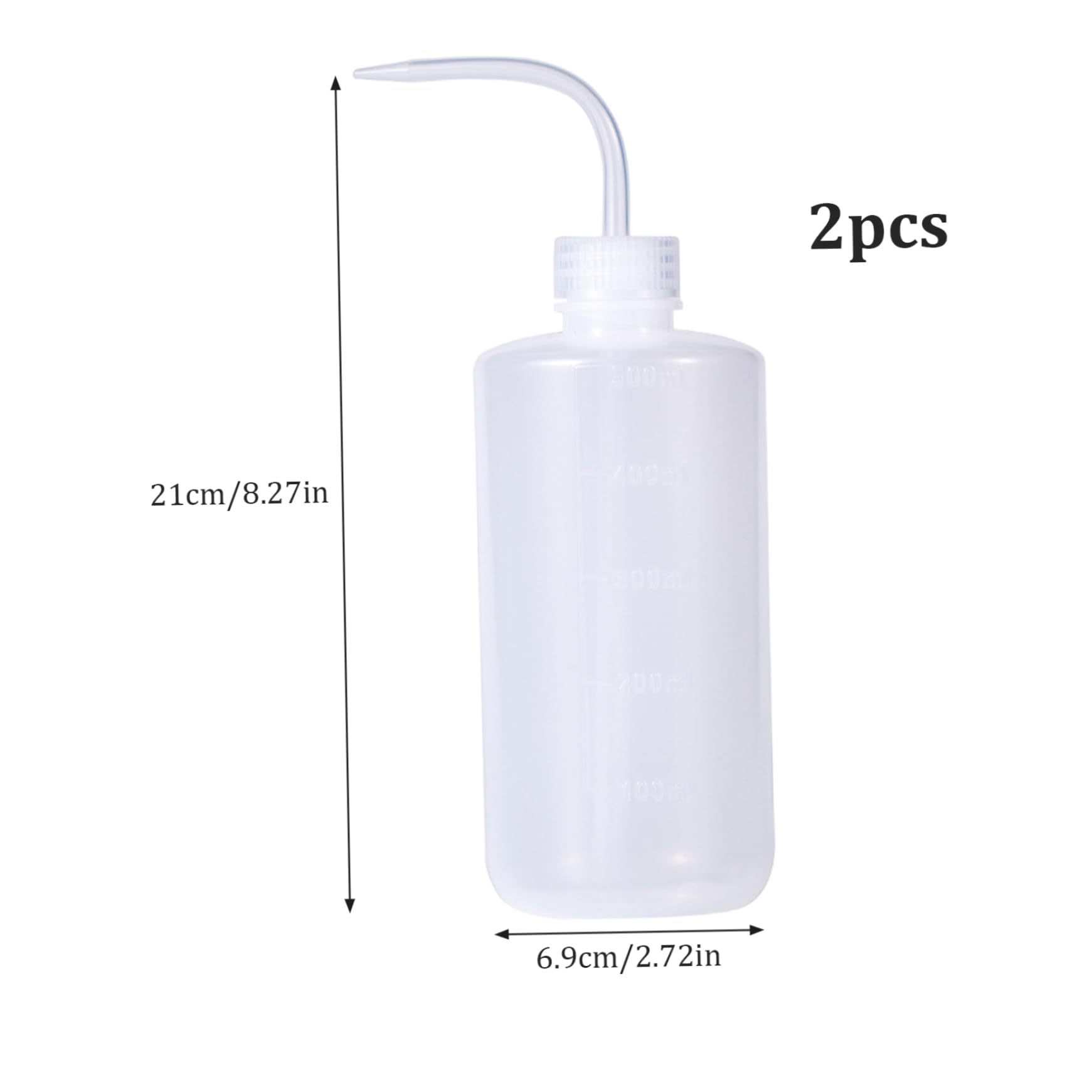 thumbnail: Jorzer 2x Tattoo Wasfles 500ml - Plastic Knijpflessen Met Maatverdeling Voor Tatoeages En Planten Watergeven