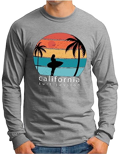 T-shirt de plage à manches longues contre la brise marine motif Cali pour homme