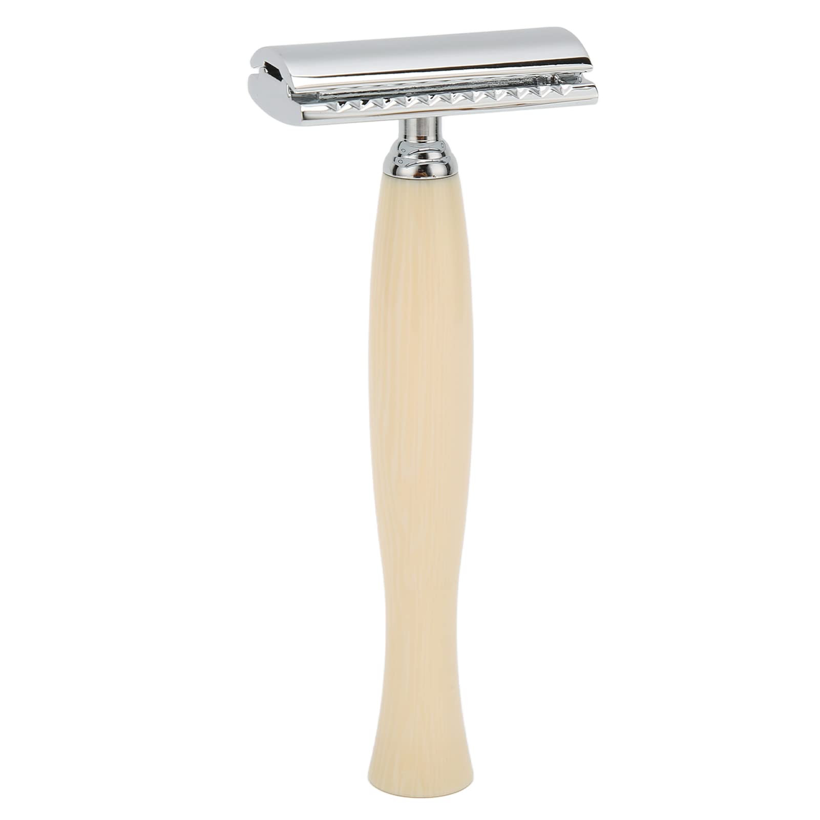 Brrnoo Maquinilla de Afeitar para Hombre, Afeitadora Manual, Doble Hoja de Afeitar de Largo con Cambio Fácil para Cara, Cabeza y Piernas (Beige)
