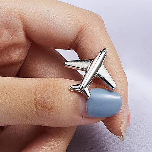 SaiDian 2 Pcs Airplane Brooch Pin Plane Smile Small Aircraft Brooch Lapel Pins Collar Badge for Backpack Shirt Bag Accessories