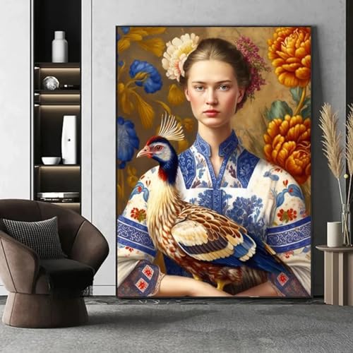 Affiches sur toile oiseau à bec pointu cadre salon peinture rétro