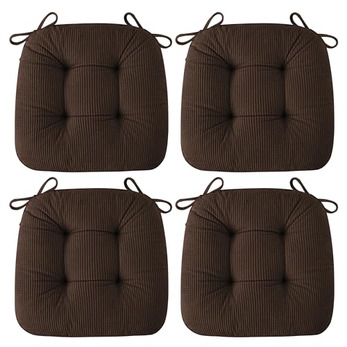 Image of AddGrace Chair Cushions for Dining Chairs Soft Kitchen Seat Cushions 18 inch x 18 inch x 3 inch Non-Slip Seat Pads Coffee Set of 4