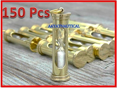 Wholesale Price Lot of 150 Brass Sand Timer-Necklace & keychain Hour Glass